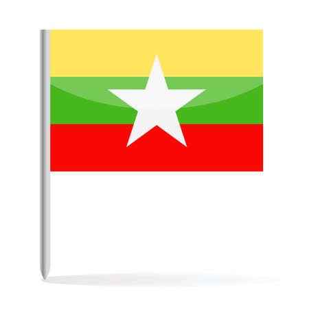 Myanmar Flag Pin Vector Icon - Illustrationのイラスト素材