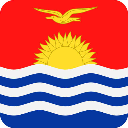 Kiribati Flag Vector Square Flat Icon - Illustrationのイラスト素材