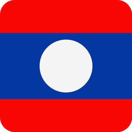 Laos Flag Vector Square Flat Icon - Illustrationのイラスト素材