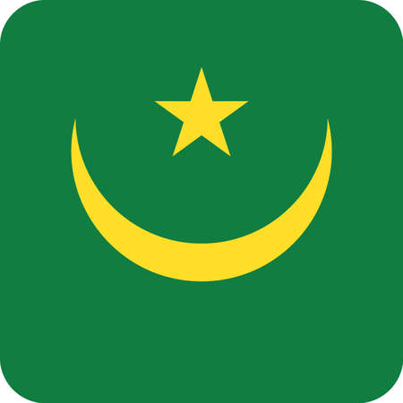 Mauritania flag vector square flat icon - illustration.のイラスト素材