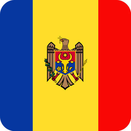 Moldova Flag Vector Square Flat Icon - Illustrationのイラスト素材