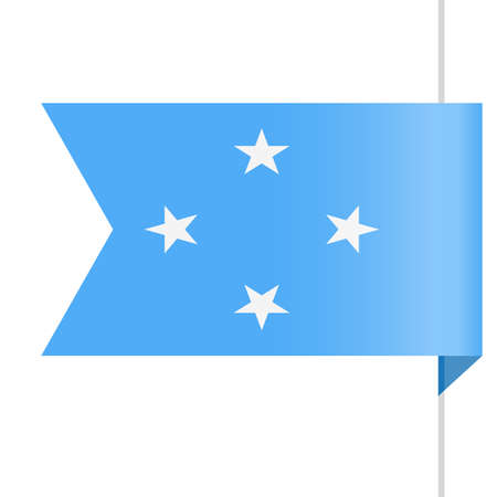 Micronesia flag vector bookmark icon - illustration.のイラスト素材