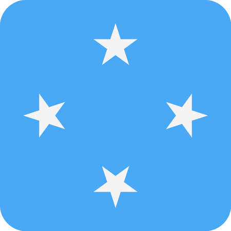 Micronesia Flag Vector Square Flat Icon - Illustrationのイラスト素材