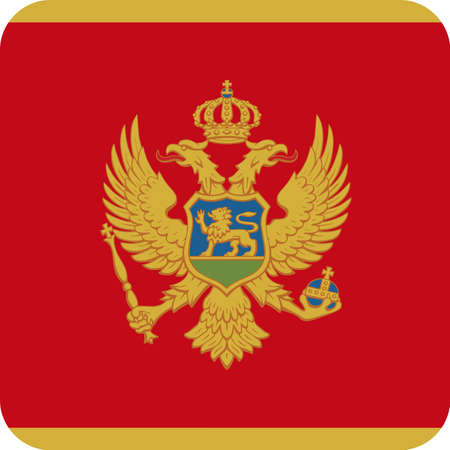 Montenegro Flag Vector Square Flat Icon - Illustrationのイラスト素材