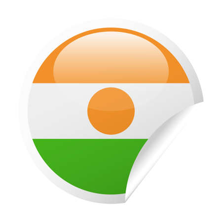 Niger Flag Vector Round Corner Paper Icon - Illustrationのイラスト素材