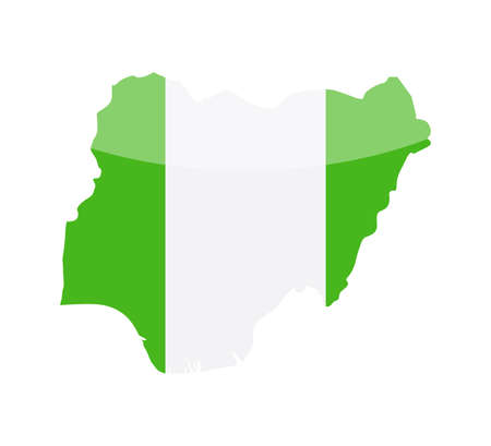 Nigeria Flag Country Contour Vector Icon - Illustrationのイラスト素材