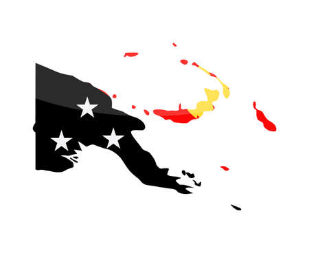 Papua New Guinea Flag Country Contour Vector Icon - Illustrationのイラスト素材