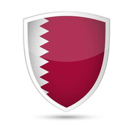 Qatar Flag Vector Shield Icon - Illustrationのイラスト素材