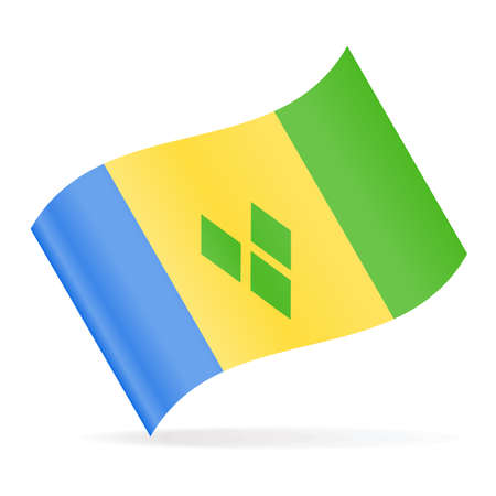 Saint Vincent and the Grenadines Flag Vector Waving Icon - Illustrationのイラスト素材