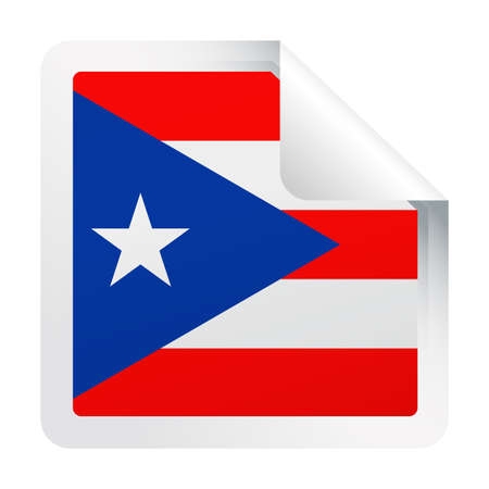 Puerto Rico Flag Vector Square Corner Paper Icon - Illustrationのイラスト素材