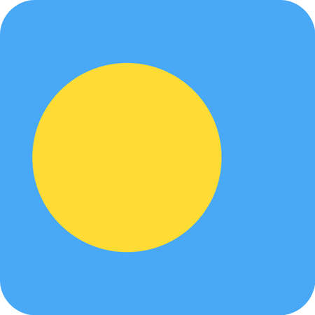 Palau Flag Vector Square Flat Icon - Illustrationのイラスト素材