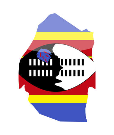 Swaziland Flag Country Contour Vector Icon - Illustrationのイラスト素材