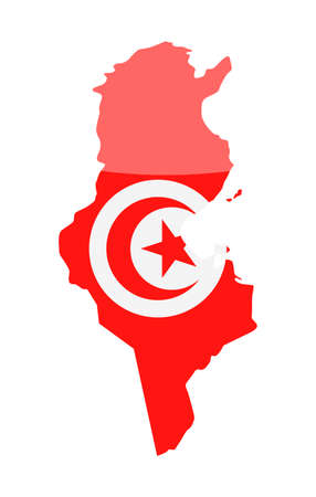 Tunisia Flag Country Contour Vector Icon - Illustrationのイラスト素材