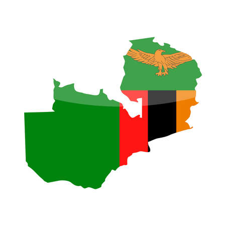 Zambia Flag Country Contour Vector Icon - Illustrationのイラスト素材