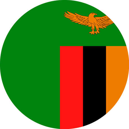Zambia Flag Vector Round Flat Icon - Illustrationのイラスト素材