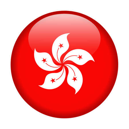 Hong Kong Flag Vector Round Icon - Illustrationのイラスト素材