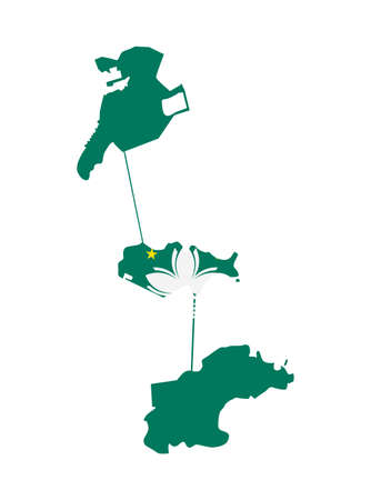Macau Flag Country Contour Vector Icon  Illustrationのイラスト素材