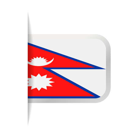Nepal Flag Vector Bookmark Icon - Illustrationのイラスト素材
