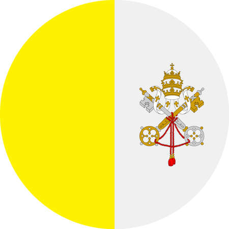 Vatican Flag Vector Round Flat Icon - Illustrationのイラスト素材