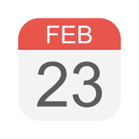 February 23 - Calendar Icon - Vector Illustrationのイラスト素材