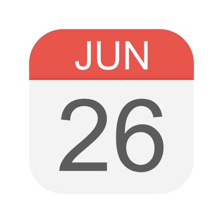 June 26 - Calendar Icon - Vector Illustrationのイラスト素材
