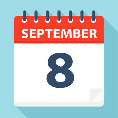 September 8 - Calendar Icon  Illustrationのイラスト素材