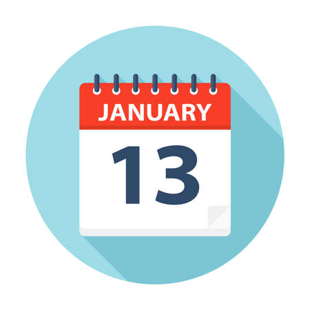 January 13 - Calendar Icon - Vector Illustrationのイラスト素材