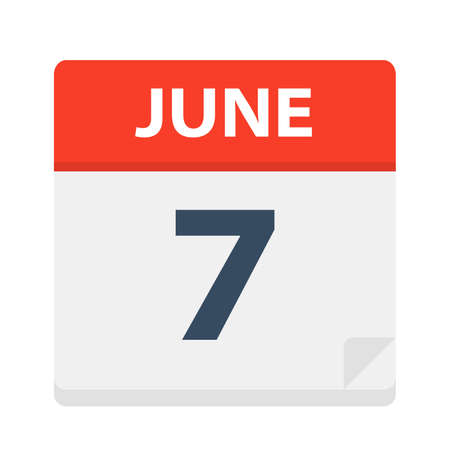 June 7 - Calendar Icon - Vector Illustrationのイラスト素材