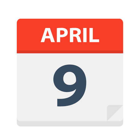 April 9 - Calendar Icon - Vector Illustrationのイラスト素材