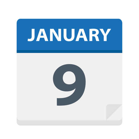 January 9 - Calendar Icon - Vector Illustrationのイラスト素材