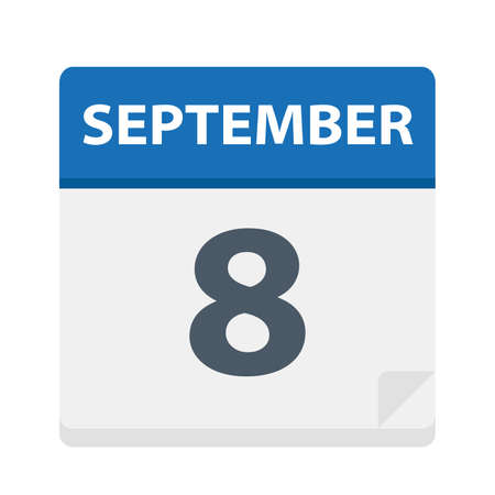 September 8 - Calendar Icon - Vector Illustrationのイラスト素材