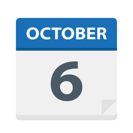 October 6 - Calendar Icon - Vector Illustrationのイラスト素材