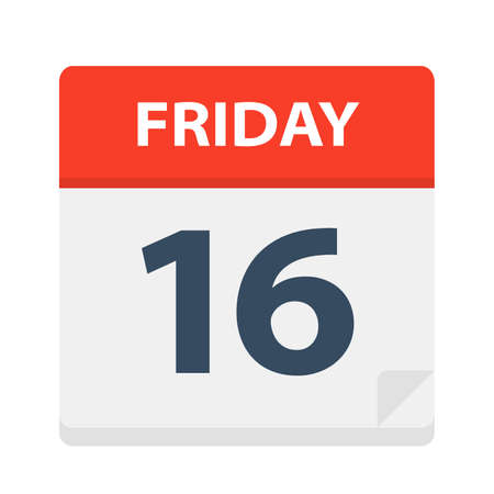 Friday 16 - Calendar Icon - Vector Illustrationのイラスト素材