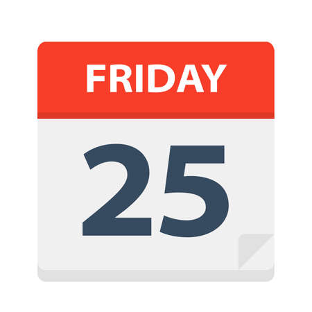 Friday 25 - Calendar Icon - Vector Illustrationのイラスト素材