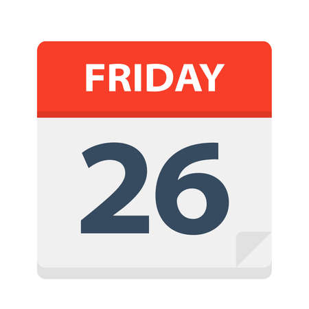 Friday 26 - Calendar Icon - Vector Illustrationのイラスト素材
