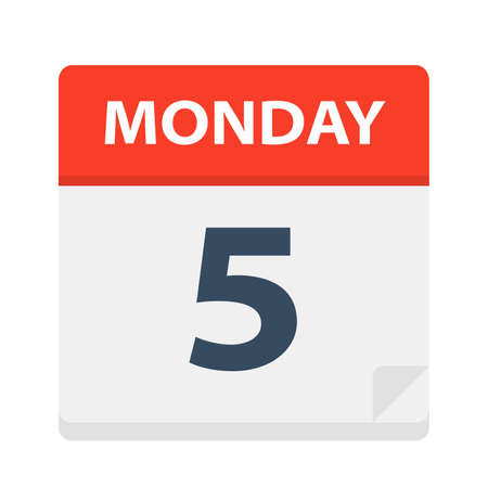 Monday 5 - Calendar Icon - Vector Illustrationのイラスト素材