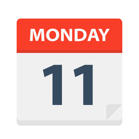 Monday 11 - Calendar Icon - Vector Illustrationのイラスト素材