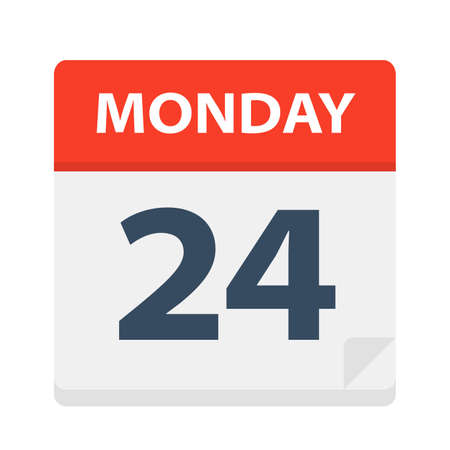 Monday 24 - Calendar Icon - Vector Illustrationのイラスト素材