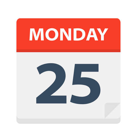Monday 25 - Calendar Icon - Vector Illustrationのイラスト素材