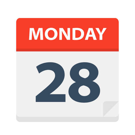 Monday 28 - Calendar Icon - Vector Illustrationのイラスト素材