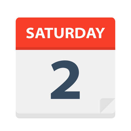 Saturday 2 - Calendar Icon - Vector Illustrationのイラスト素材