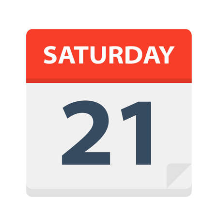 Saturday 21 - Calendar Icon - Vector Illustrationのイラスト素材