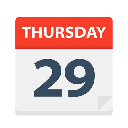 Thursday 29 - Calendar Icon - Vector Illustrationのイラスト素材