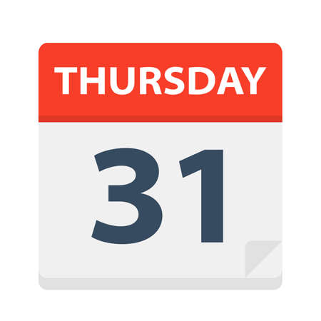 Thursday 31 - Calendar Icon - Vector Illustrationのイラスト素材