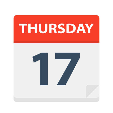 Thursday 17 - Calendar Icon - Vector Illustrationのイラスト素材