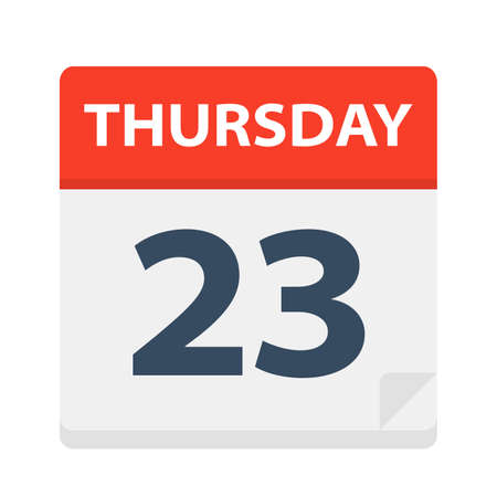 Thursday 23 - Calendar Icon - Vector Illustrationのイラスト素材