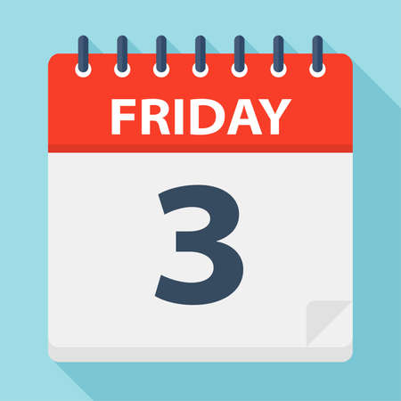 Friday 3 - Calendar Icon - Vector Illustrationのイラスト素材