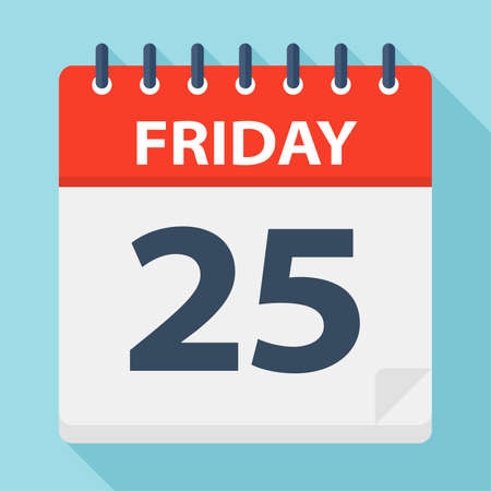 Friday 25 - Calendar Icon - Vector Illustrationのイラスト素材