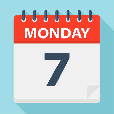 Monday 7 - Calendar Icon - Vector Illustrationのイラスト素材