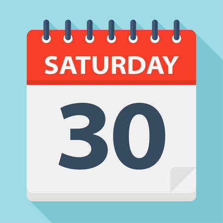 Saturday 30 - Calendar Icon - Vector Illustrationのイラスト素材